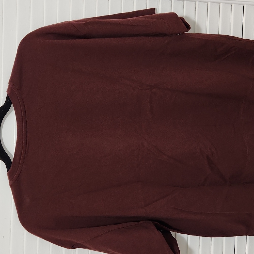 LOFT Women's Maroon Short Sleeve Tee - Picture 2 of 7